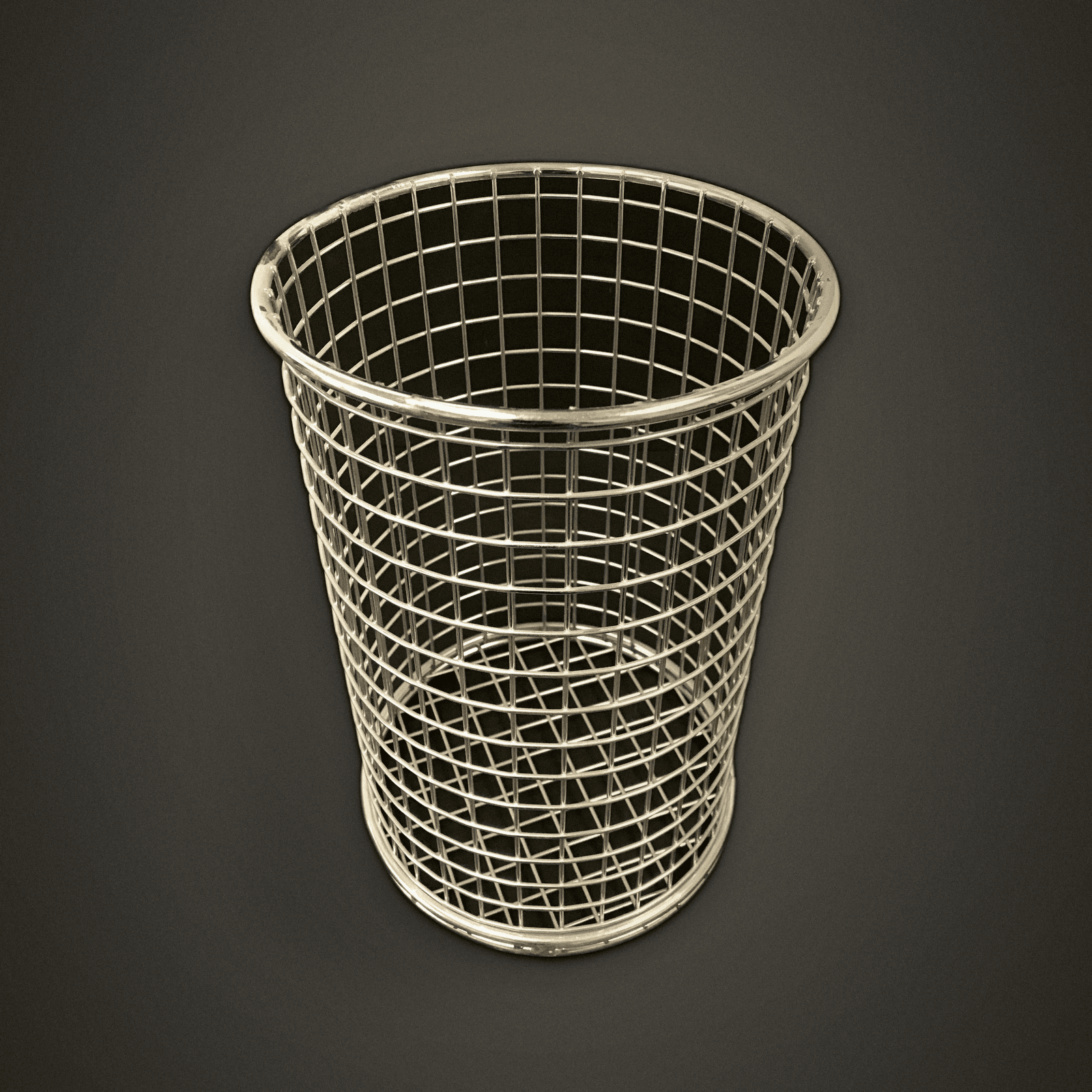 Chrome Cylindrical Wire Display Bin