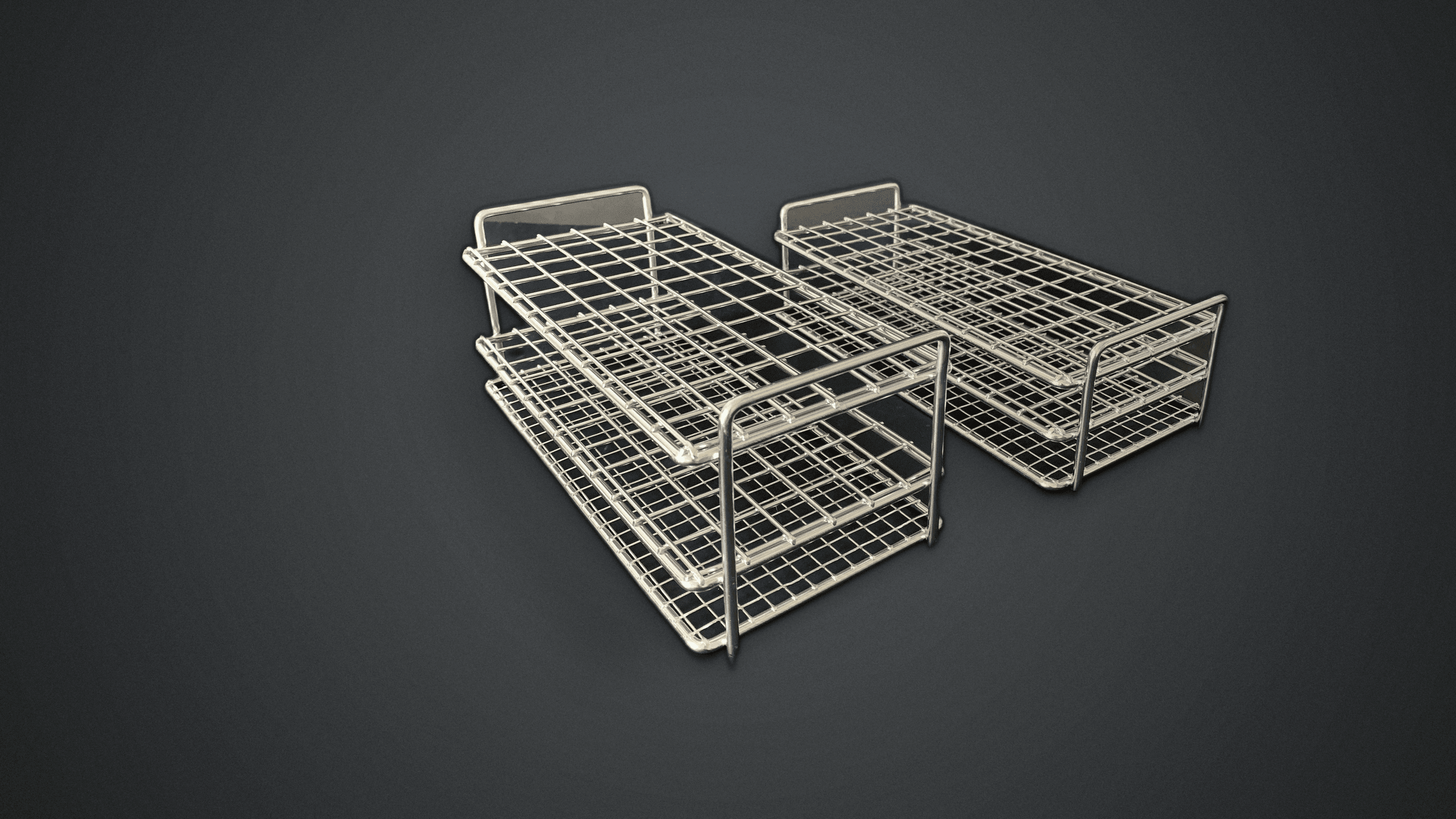 Paired Rectangular Wire Baskets